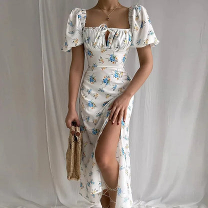 AD | Spring French Backless Slim-fit Halter Trending Sexiga midiklänningar