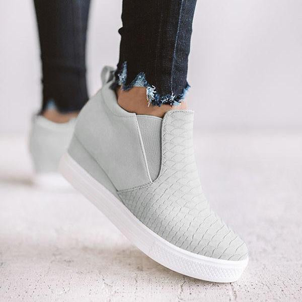 AD | Kvinnor Runda Hollow Wedges Ankelkängor med dragkedja