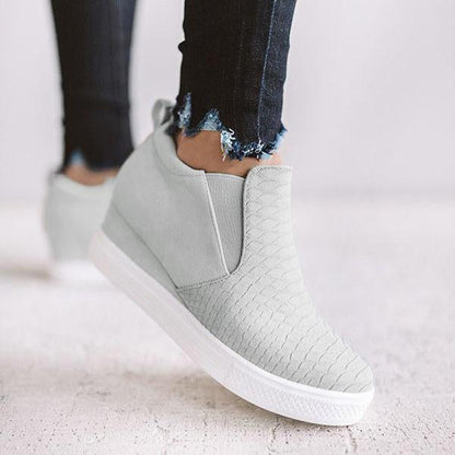 AD | Kvinnor Runda Hollow Wedges Ankelkängor med dragkedja