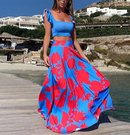 AD | Sexig tvådelad sommarklänning med boho-tryck