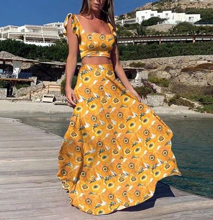 AD | Sexig tvådelad sommarklänning med boho-tryck