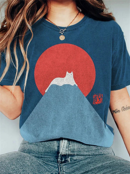 AD | Grafisk T-shirt med kattberg