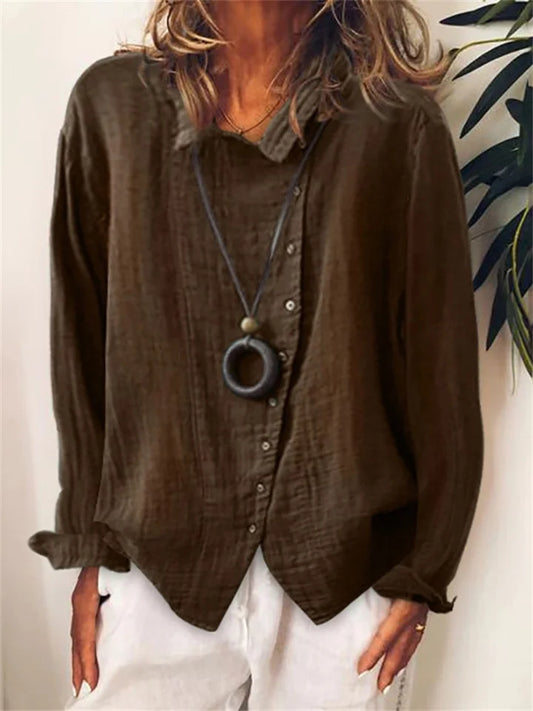 AD | Asymmetrisk blus med knäppning
