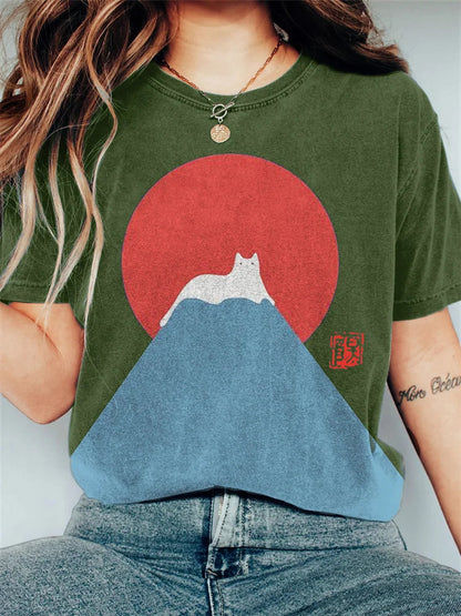 AD | Grafisk T-shirt med kattberg