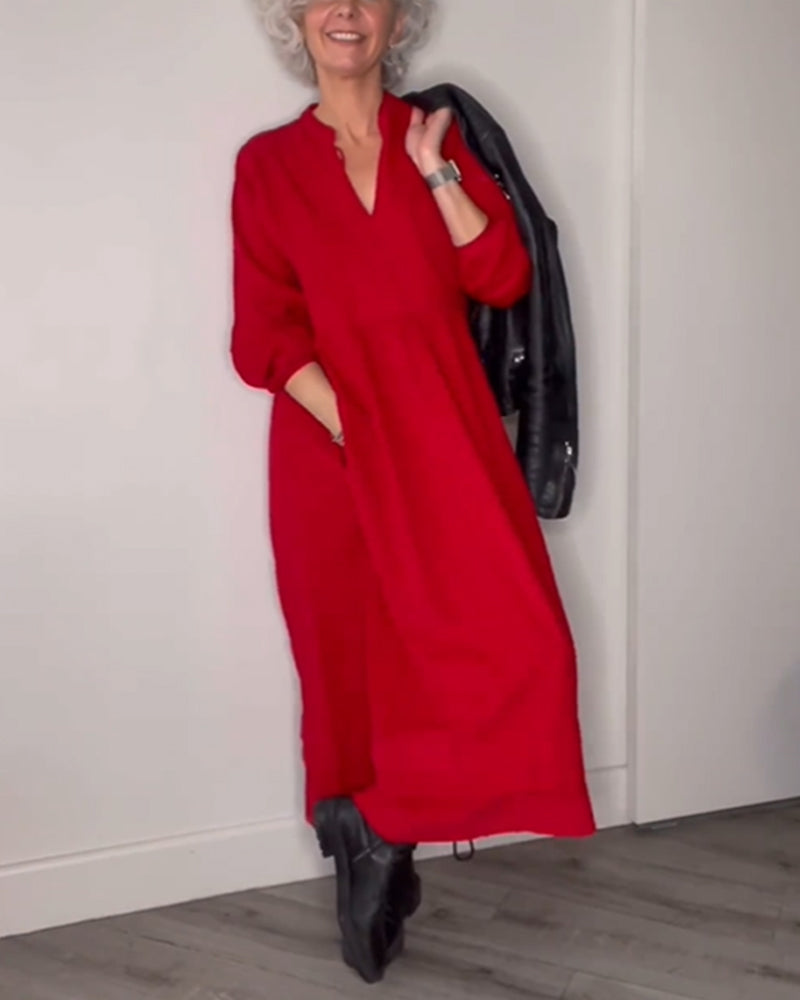 AD | Elegant lång Alana-klänning med fickor