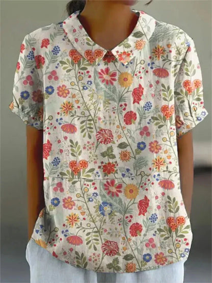 AD | Blus med blommigt tryck för kvinnor