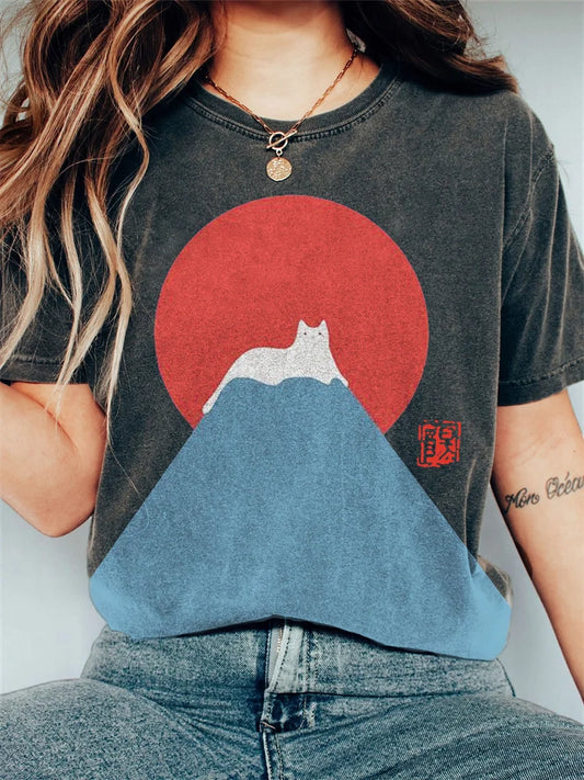 AD | Grafisk T-shirt med kattberg