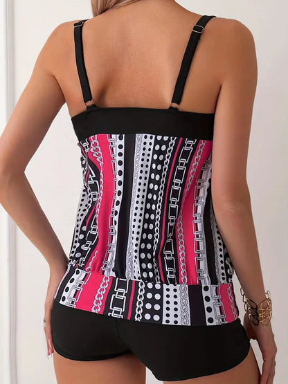 AD | Randig tankini med tryck