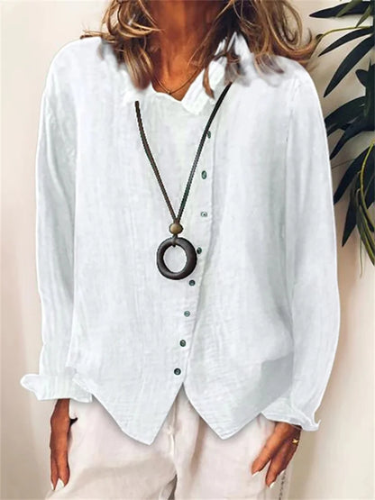 AD | Asymmetrisk blus med knäppning