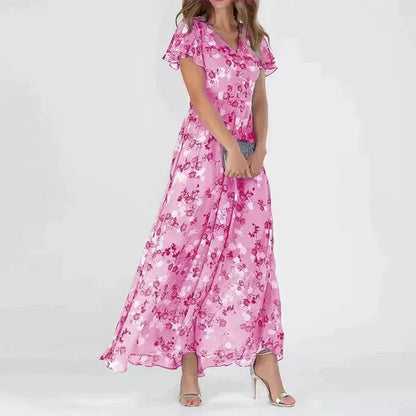 AD | Lång sommarklänning med blommigt mönster