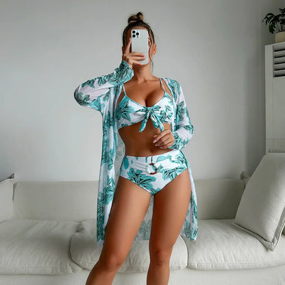 AD | Elegant sommarbikini med hög midja och blommigt mönster