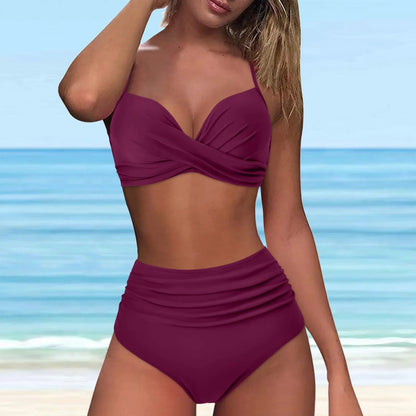 AD | Bikini med hög midja och topp med snodd framtill