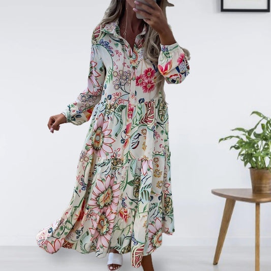 AD | lång blommig klänning