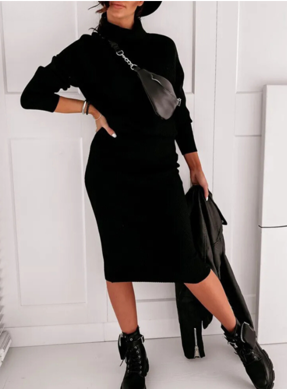 AD | Elegant ribbstickad tröja och kjol - set